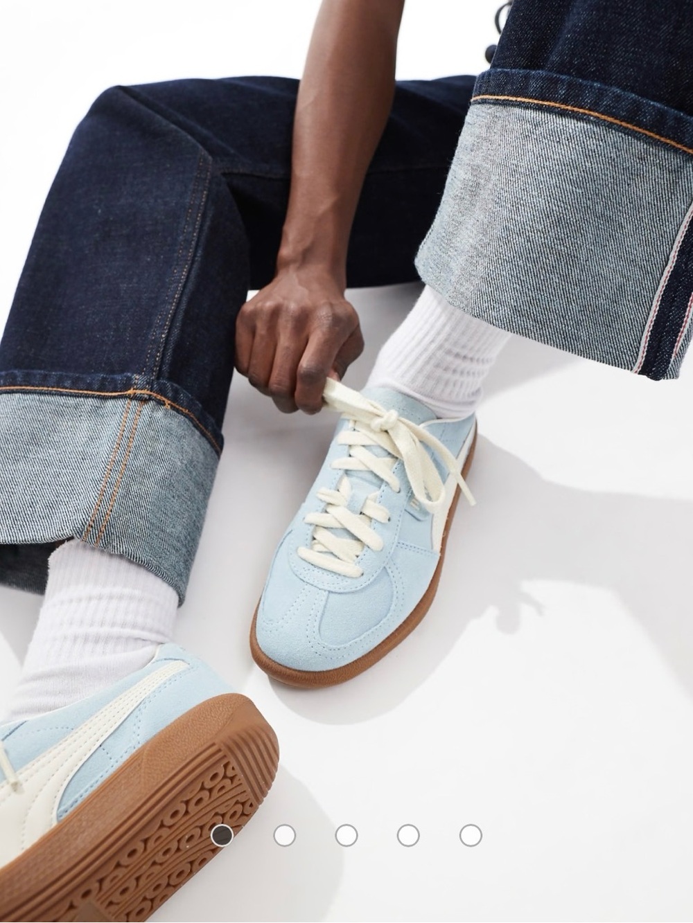 Puma Palermo Sneaker in Light Blue Suede